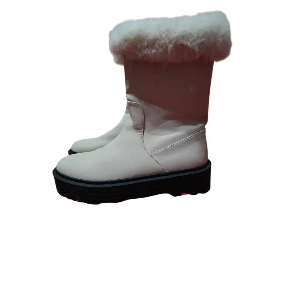 Nasty Gal Light Tan Faux Fur Lined Boots